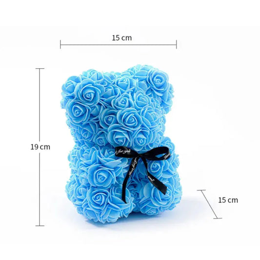 1pc 20cm Rose Bear Artificial Foam Flowers Bear Romantic Creative