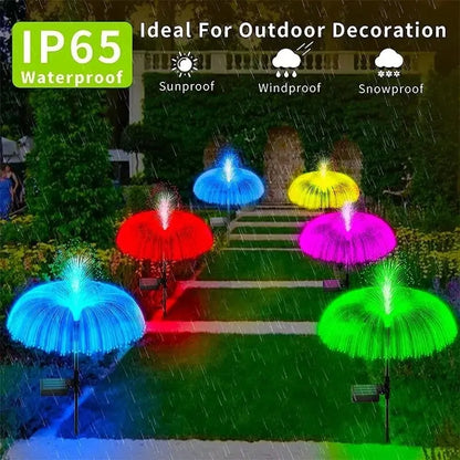1-10pcs 7Color Changing Outdoor Lamp Solar Jellyfish Lights Waterproof
