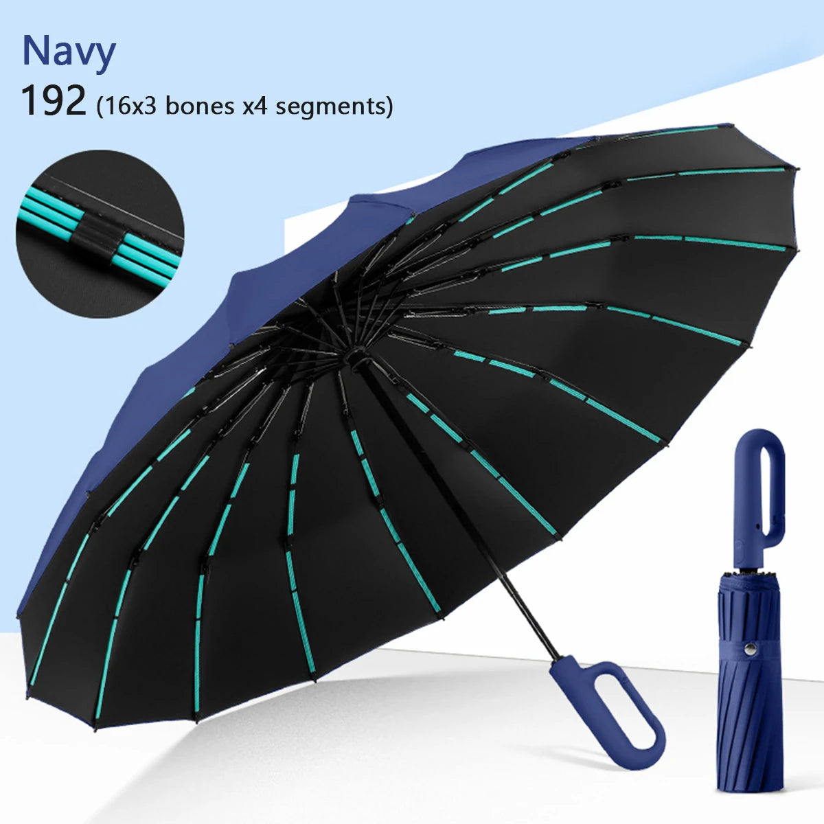 Reflective Auto Open Windproof Umbrella