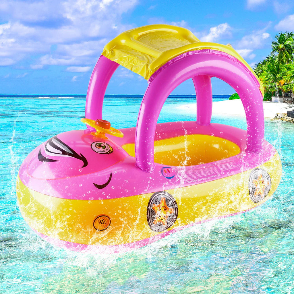 🚗 Flotador de Piscina para Bebés con Forma de Coche | Anillo de Natación para Bebés para Diversión en la Playa y la Piscina🏖️ Perfecto para Edades de 4 a 6 Años | 🌊 Flotador de Paseo Seguro, Cómodo y Adorable