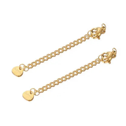 10pcs Gold Stainless Steel Extender Chains with Lobster Clasps for Jewelry Making