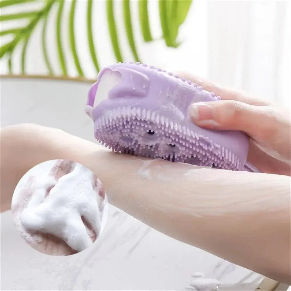 Silicone Body Scrubber Shower Exfoliating Scrub Sponge Bubble Bath