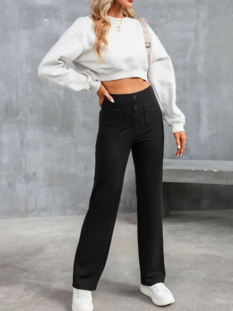 FlexCurve™ High-Waist Pants ✨ — Stretchy Comfort, Slim Fit