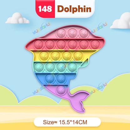 Rainbow Pop Push Bubblle Fidget Anti Stress Relief Toys for Adult Children Special Needs Sensory Toys Interactive Toys for Kids Stone's Store