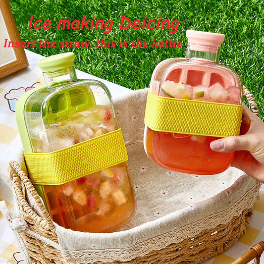 One-click Ice Mold  Cooler Cup Ice Cream Machine Ice Maker  No need to open the lid lce making cup Outdoor Straw Fitness Cup