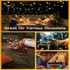 G40 Solar String Lights Outdoor Solar Globe String Bulb Patio Hanging Lights Waterproof Garden Pergola Bistro Deck Decor 8Mode TTROLLS Lamps Store