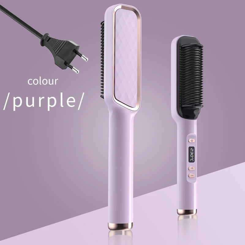 Electric Hot Comb Multifunctional Straight Hair Straightener Comb Negative Ion Anti-Scalding Styling Tool Straightening Brush Stone's Store