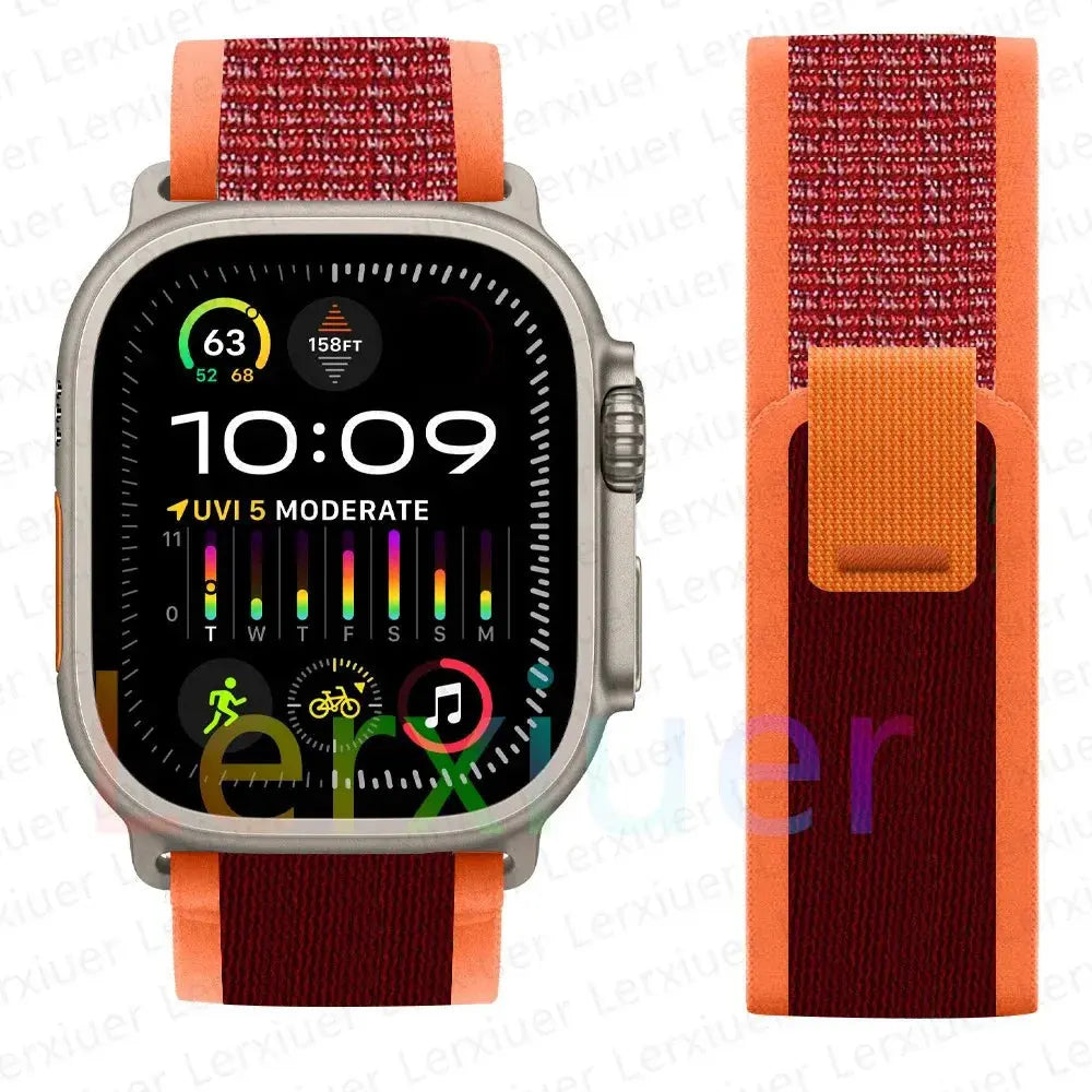 For Apple Watch Series 10 46mm Nylon Loop Magnetic Buckle Watch Band(Smoke Purple) Elegant-Straps Store