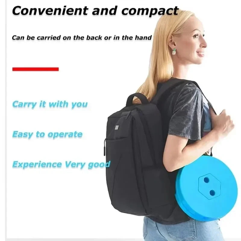 Silla Telescópica Plegable de Plástico Portátil Ligera - Taburete Compacto de Altura Ajustable Perfecto para Pesca, Playa y Camping