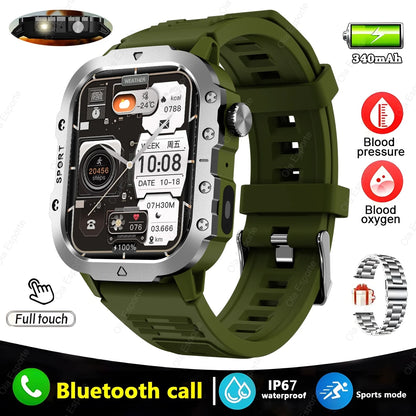 2024 New For Xiaomi Military Smart Watch Men IP68 5ATM Outdoor Sports Fitness Tracker Health Monitor 1.96" BT Call Smartwatch