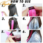 22Inch Synthetic Sparkle Hair Extensions Clip In Rainbow Shiny Long Straight Hair Heat Resistant Hair Accessories for Women Stone's Store