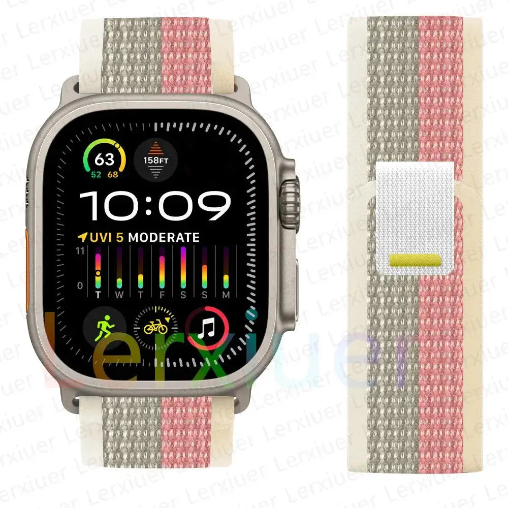 For Apple Watch Series 10 46mm Nylon Loop Magnetic Buckle Watch Band(Smoke Purple) Elegant-Straps Store