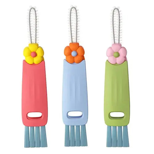 Multifunctional Brush Stiff Bristle Cup Lid Brush for Bottles Gaps