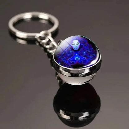 12 Constellation Keychain with Luminous Time Stone Pendant - Creative Fashion Accessory Gift Shop1103314747 Store