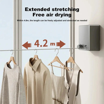 Retractable Clothesline Indoor and Outdoor Clothes Wall Hanger Drying AliExpress