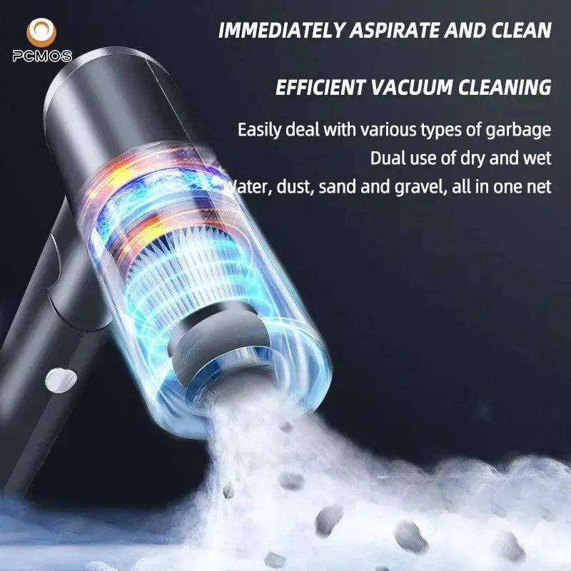 Wireless Vacuum Cleaner Dual Use for Home and Car 120W High Power Powerful Vacuum Cleaner Black PCMOS 1PC DaZhe Plus Store