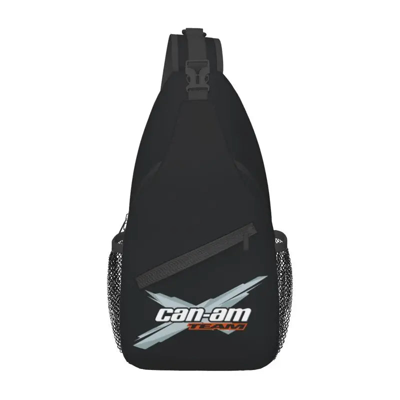 Bolso cruzado de pecho rojo y negro, duradero con correa ajustable y alta capacidad de almacenamiento