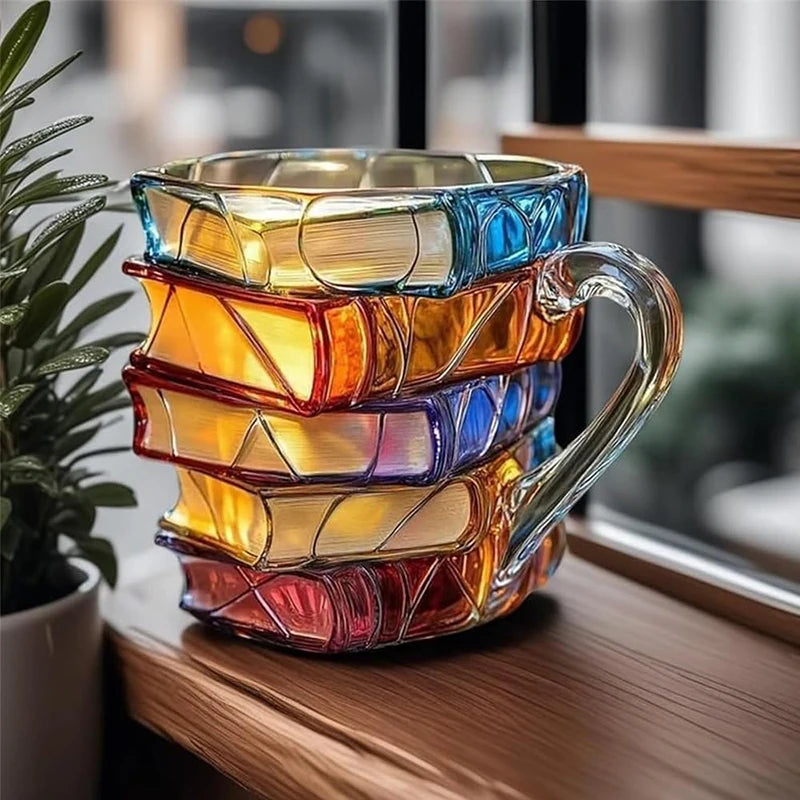 BookBrew™ 3D Stacked Books Mug 📚☕