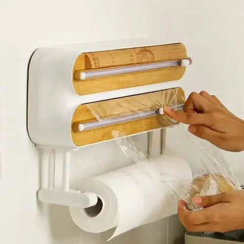 Wall Cling Film Cutter Dispenser Magnetic Wrap Food Stretch Film Roll