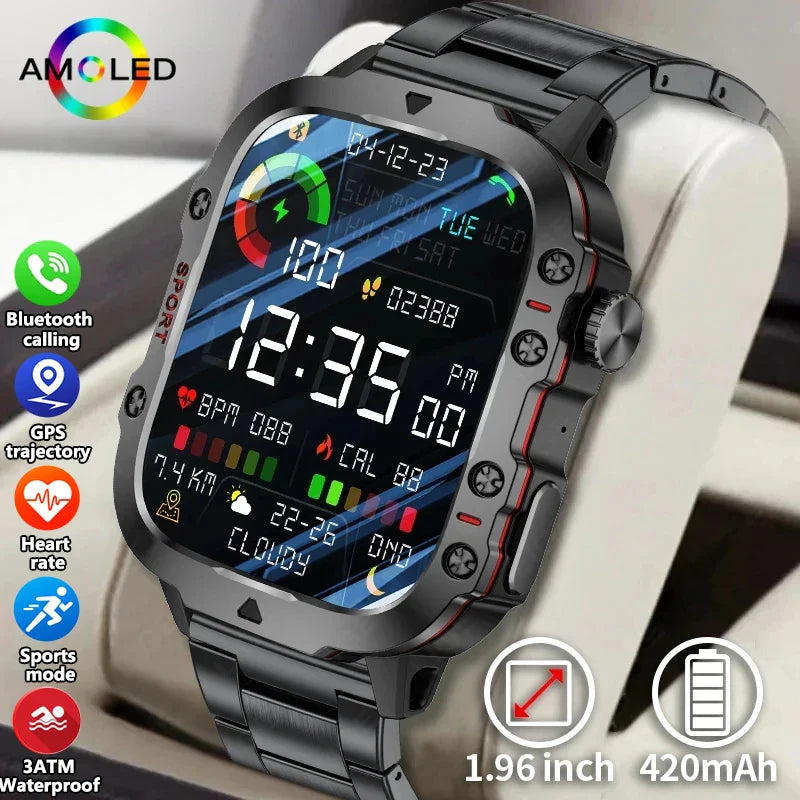 Smart Watch for Xiaomi Military GPS Tracker Men IP68 5ATM Outdoor Sports Fitness Tracker Health Monitor 1.96" BT Call Smartwatch LIGE SmartWatch Official Store