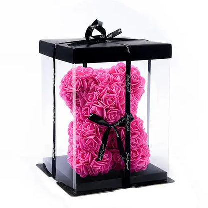 1pc 20cm Rose Bear Artificial Foam Flowers Bear Romantic Creative