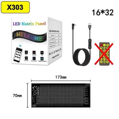 Dynamic Devil's Eye Truck Windshield Scrolling Advertising LED Car Sign RGB DIY App Control LED Panel Flexible Display Light