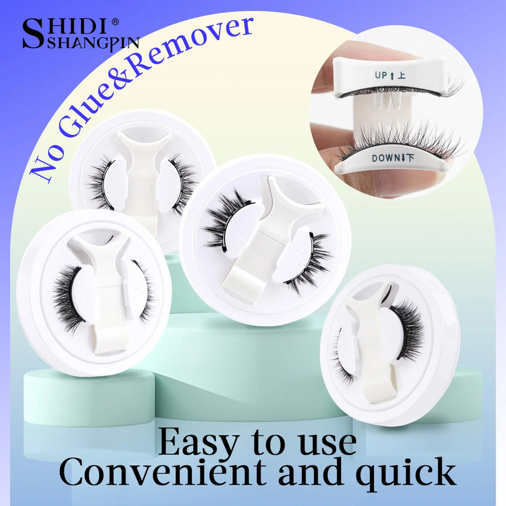 1 Pair Reusable Magnetic Eyelashes Tweezers Set Faux Mink Lashes Handmade 3D Natural False Eyelashes and Magnetic Tweezers Set