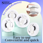 1 Pair Reusable Magnetic Eyelashes Tweezers Set Faux Mink Lashes Handmade 3D Natural False Eyelashes and Magnetic Tweezers Set