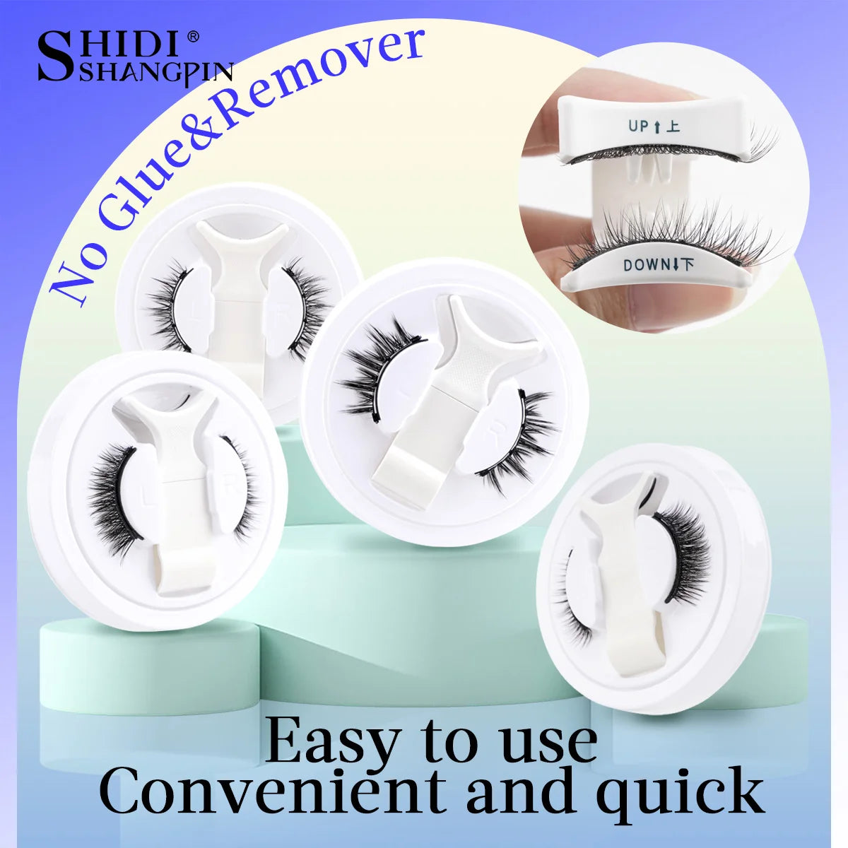 1 Pair Reusable Magnetic Eyelashes Tweezers Set Faux Mink Lashes Handmade 3D Natural False Eyelashes and Magnetic Tweezers Set