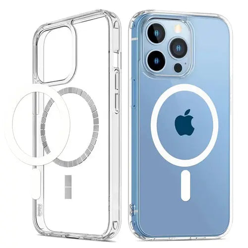 Funda de TPU+PC para iPhone 16 15 Pro Max 14 Plus 13 Transparente Magnética