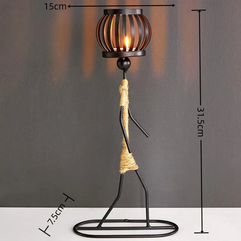 Nordic Metal Candlestick Abstract Character Sculpture Candle Holder Decors Handmade MERRYHOME Merryhome Official Store