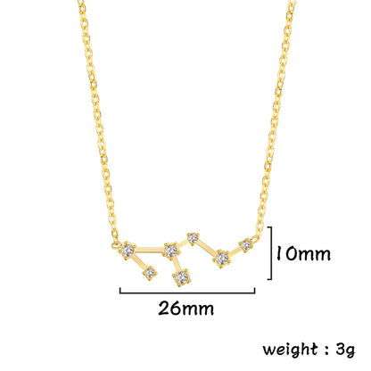 Lucktune Zircon Constellation Pendant Necklace Libra Virgo Zodiac Necklace for Women Stainless Steel Birthday Jewelry Gifts 2025 lucktune Official Store