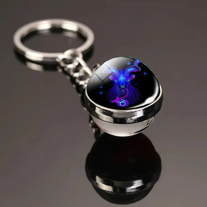 12 Constellation Keychain with Luminous Time Stone Pendant - Creative Fashion Accessory Gift Shop1103314747 Store