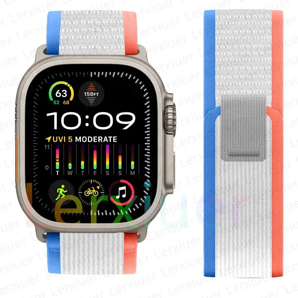 For Apple Watch Series 10 46mm Nylon Loop Magnetic Buckle Watch Band(Smoke Purple) Elegant-Straps Store