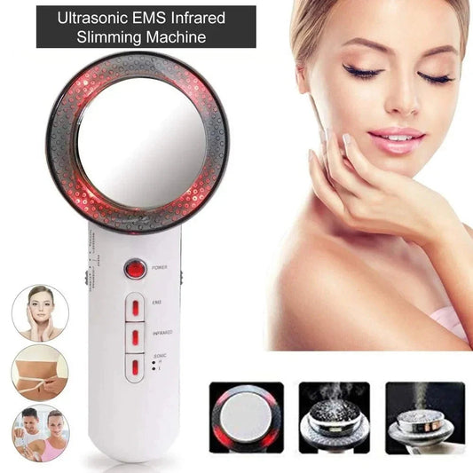 3 In 1 EMS Ultrasonic Cavitation Weight Lose Facial Lifting Body Slimming Massager Galvanic Infrared Lipo Fat Burner Machine Hmeily Official Store