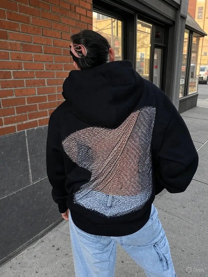 Sudadera con capucha de malla de cristal Backstage: Comodidad brillante y transpirable ✨