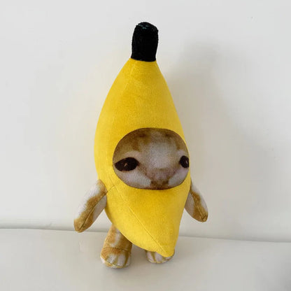 18cm Banana Cat doll key chain Cry Happy Banana Cat fashion trend personality Versatile built-in battery can sound Stone's Store