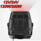 2 In1 Portable Car Heater Heater Demister 360 Degree Rotation Car Windshield Fast Heating Defrost 120W/200W Auto Interior Heater Good Road Store