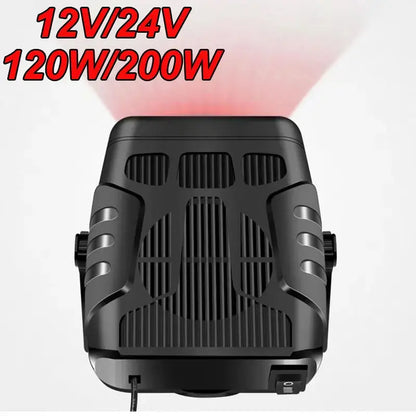 2 In1 Portable Car Heater Heater Demister 360 Degree Rotation Car Windshield Fast Heating Defrost 120W/200W Auto Interior Heater Good Road Store