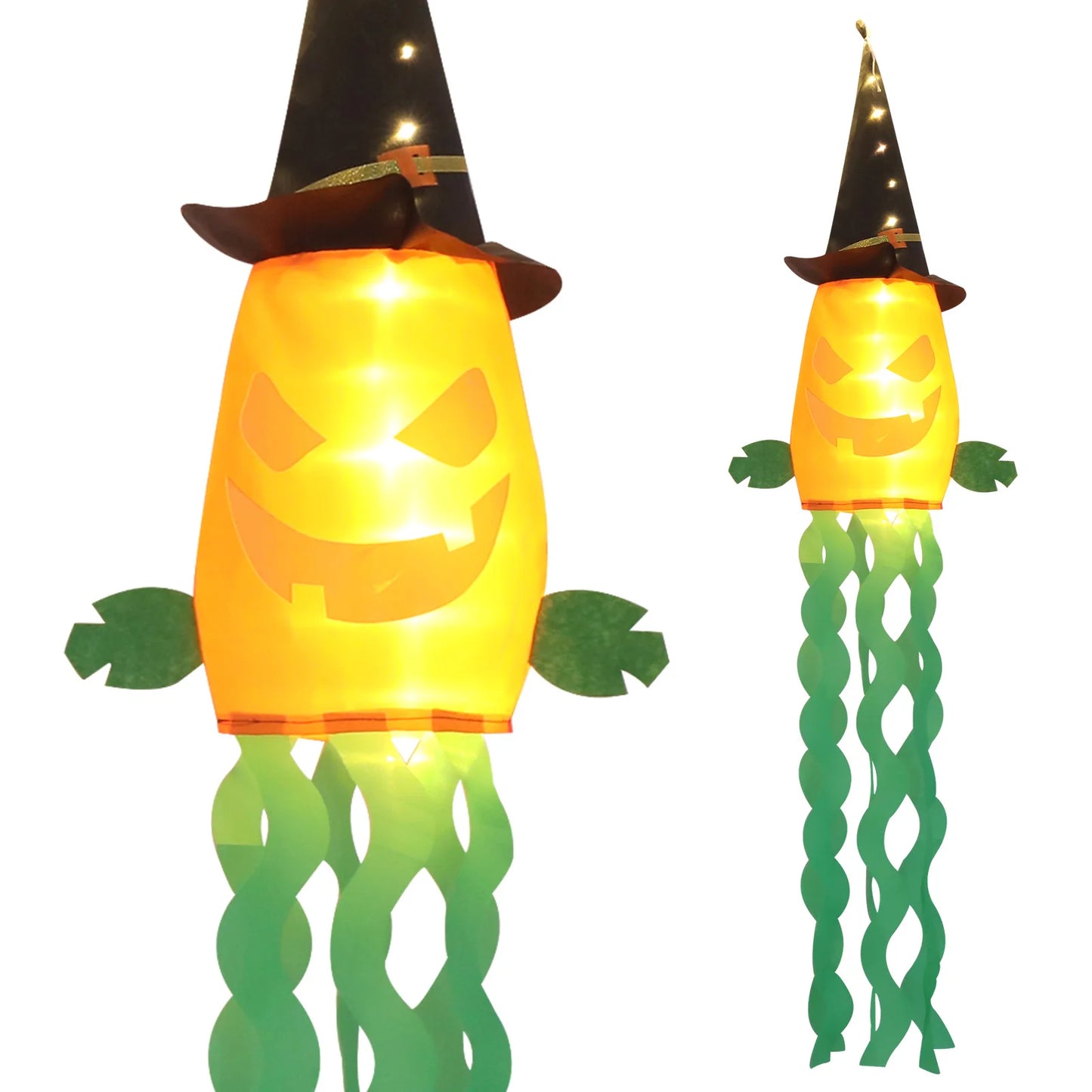 Halloween Hanging Decoration Witch Hats LED Black Light up Witch Hats for Indoor Outdoor Yard Garden Porch Halloween Decorations