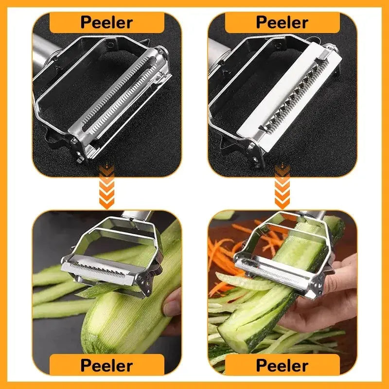 Kitchen Vegetable Peeler Stainless Steel Melon Planer Double-Head Peeler Fruit And Vegetable Peeler Tianyi Home Flagship Store