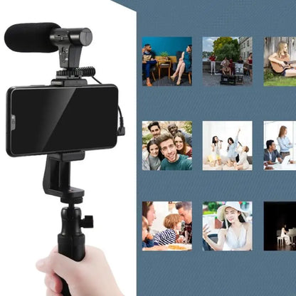 All-in-One Creator Kit – Phone Tripod, Mic & Ring Light for Pro Videos!