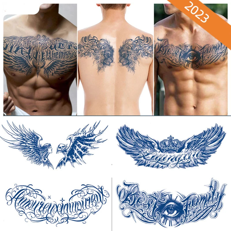 New Wholesale Juice Chest Stickers Tattoo Herbal Semi-permanent Back Tatoo Wings Tattoo Stickpaper WAM-girl Store Store