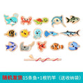Montessori Wooden Fishing Toys For Children Cartoon Marine Life Cognition Fish Games Parent-Child Interactive Educational Toy Sweet Kids Store