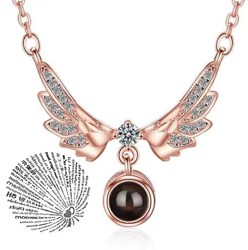 Collar de Proyección 100 Idiomas Te Amo Colgante Collares Para