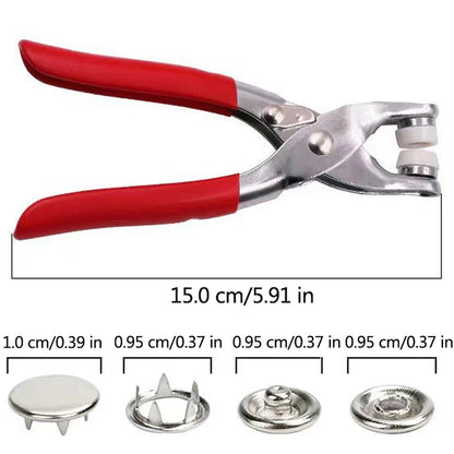Snaps Buttons Pliers Set Snap Fasteners Kit Tool Sewing Buttons Press Studs Snap for Installing Clothes Bags