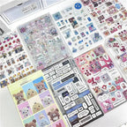 6pcs/10pcs Set Y2K Random Cute Glitter Laser Sticker for Phone Camera Luggage Journal Sticker Kawaii Decoration Sticker Gift Gamilike Store