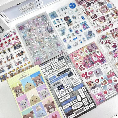 6pcs/10pcs Set Y2K Random Cute Glitter Laser Sticker for Phone Camera Luggage Journal Sticker Kawaii Decoration Sticker Gift Gamilike Store