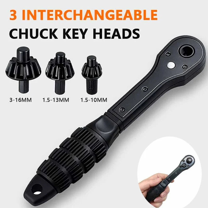 Drill Smart: 3-in-1 Chuck Ratchet Spanner