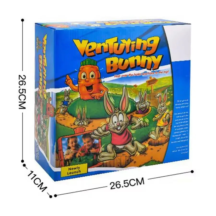 Juego de mesa para niños de 2 a 4 jugadores. Juego de la trampa del conejito divertido. Carrera campestre de conejos.